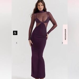 House of CB Deep Purple Backless Dress